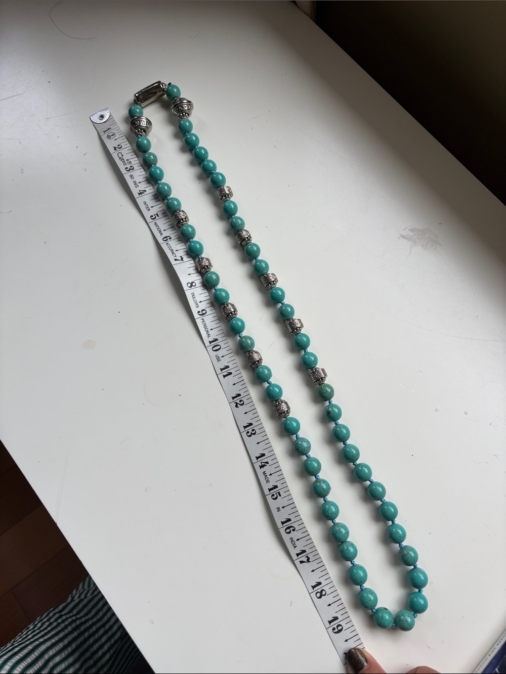 Silver and turquoise handmade Necklace - Picture 8 of 9